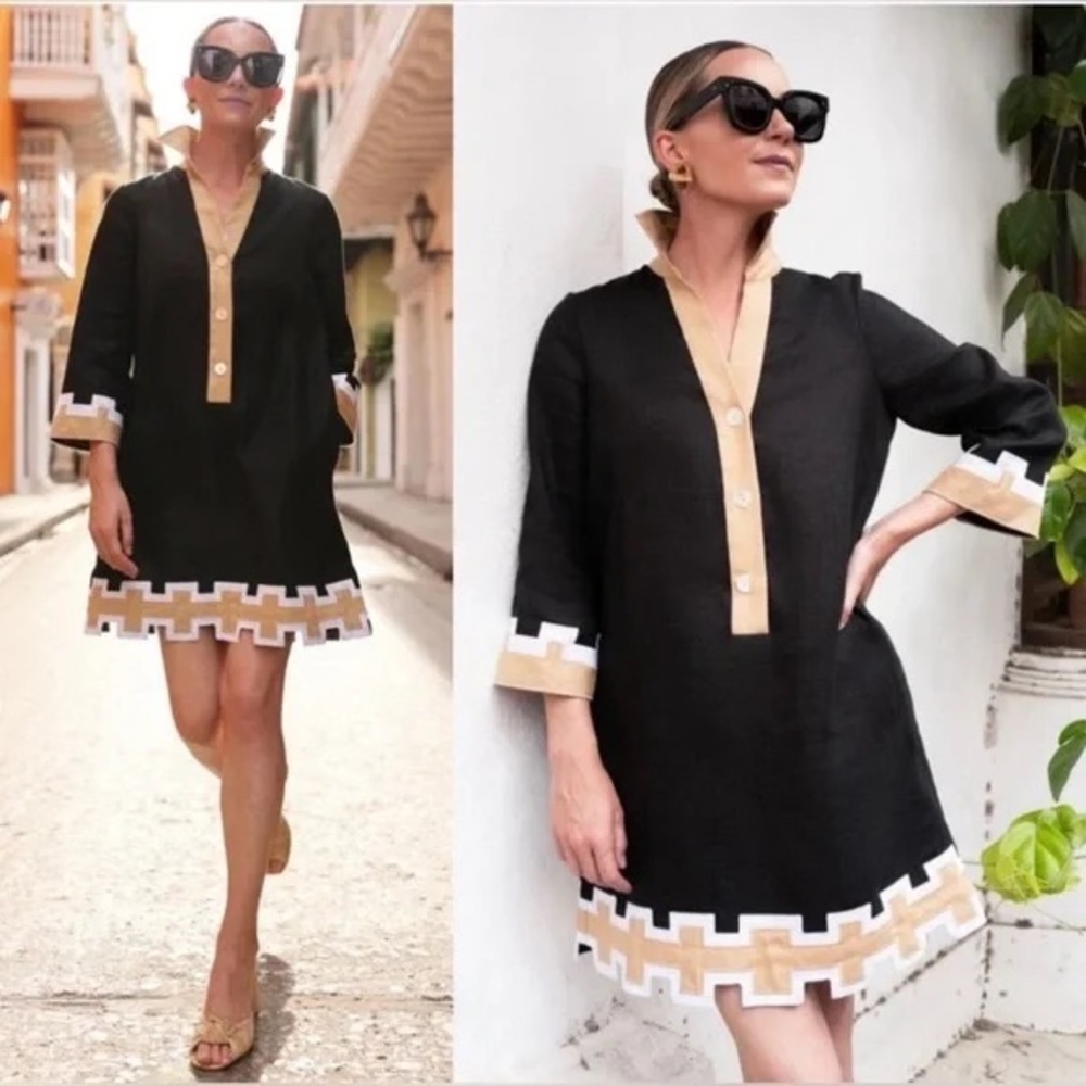 Tuckernuck Collier Black and Tan Atlantic Pacific Dress Size m